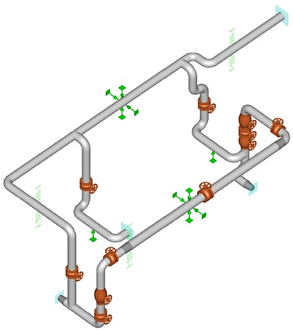 Computer generated image of a simple piping system