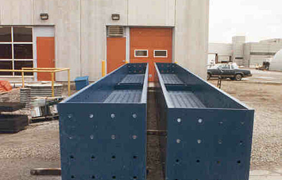 Main reactor beams awaiting transfer into burst testing facility