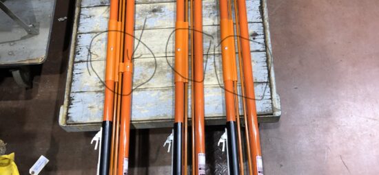 Live line tools used during in-field mobile electrical testing services