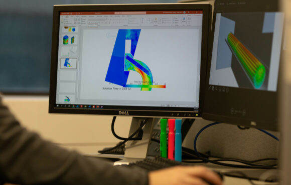Worker preparing slideshow of heatmap data
