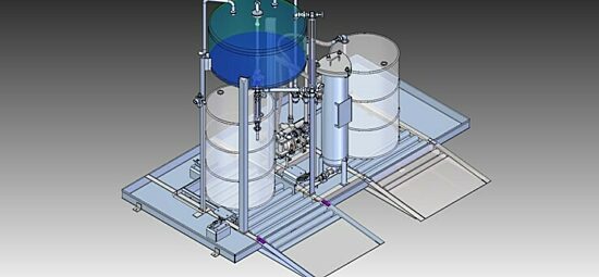 3D render of a waste management processing system