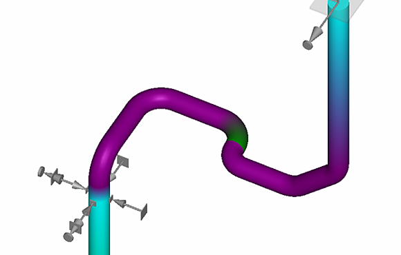 Computer generated image of a piping system