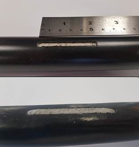 Before and after comparison of self-healing cable damage